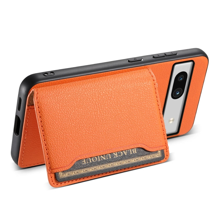 For Google Pixel 7a Calf Texture Card Bag Design Full Coverage Phone Case(Orange)
