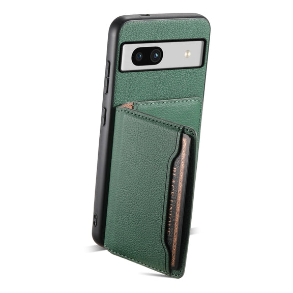 For Google Pixel 7a Calf Texture Card Bag Design Full Coverage Phone Case(Green)