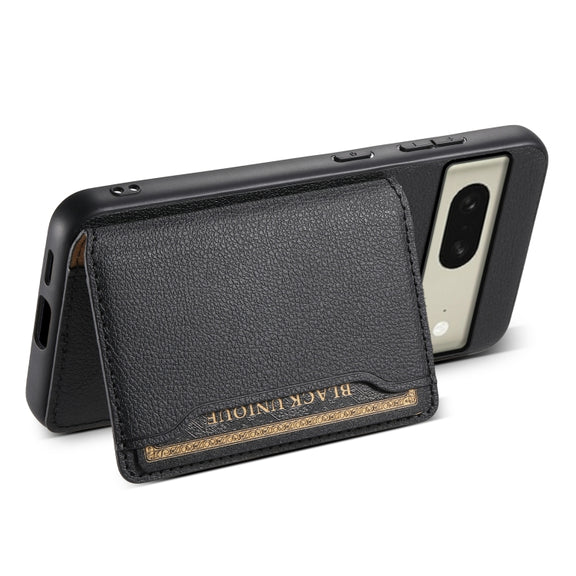 For Google Pixel 8 Calf Texture Card Bag Design Full Coverage Phone Case(Black)