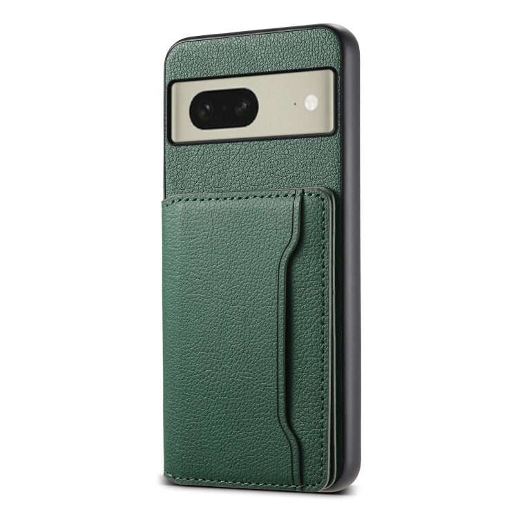 For Google Pixel 8 Calf Texture Card Bag Design Full Coverage Phone Case(Green)
