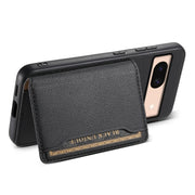 For Google Pixel 8a Calf Texture Card Bag Design Full Coverage Phone Case(Black)