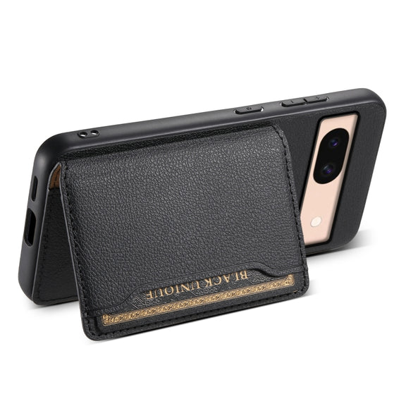 For Google Pixel 8a Calf Texture Card Bag Design Full Coverage Phone Case(Black)