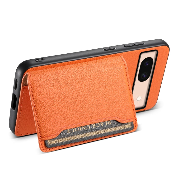 For Google Pixel 8a Calf Texture Card Bag Design Full Coverage Phone Case(Orange)