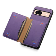 For Google Pixel 8a Calf Texture Card Bag Design Full Coverage Phone Case(Purple)
