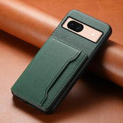 For Google Pixel 8a Calf Texture Card Bag Design Full Coverage Phone Case(Green)