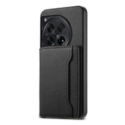 For OnePlus Ace 3 Calf Texture Card Bag Design Full Coverage Phone Case(Black)