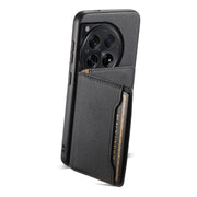 For OnePlus Ace 3 Calf Texture Card Bag Design Full Coverage Phone Case(Black)