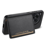 For OnePlus Ace 3 Calf Texture Card Bag Design Full Coverage Phone Case(Black)