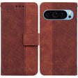 For Google Pixel 9 Geometric Embossed Leather Phone Case(Brown) - Google Cases by PMC TechLife | Online Shopping South Africa | PMC TechLife | Buy Now Pay Later Mobicred