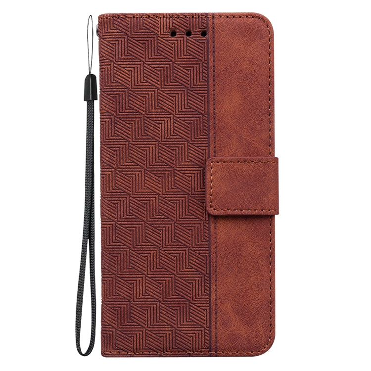 For Google Pixel 9 Geometric Embossed Leather Phone Case(Brown)