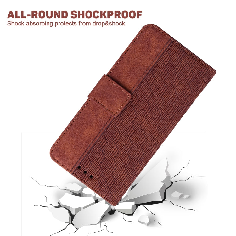 For Google Pixel 9 Geometric Embossed Leather Phone Case(Brown)