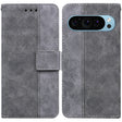 For Google Pixel 9 Geometric Embossed Leather Phone Case(Grey) - free shipping - PMC TechLife - Order now!