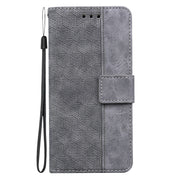 For Google Pixel 9 Geometric Embossed Leather Phone Case(Grey)