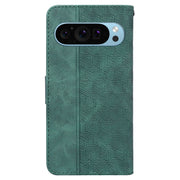 For Google Pixel 9 Geometric Embossed Leather Phone Case(Green)