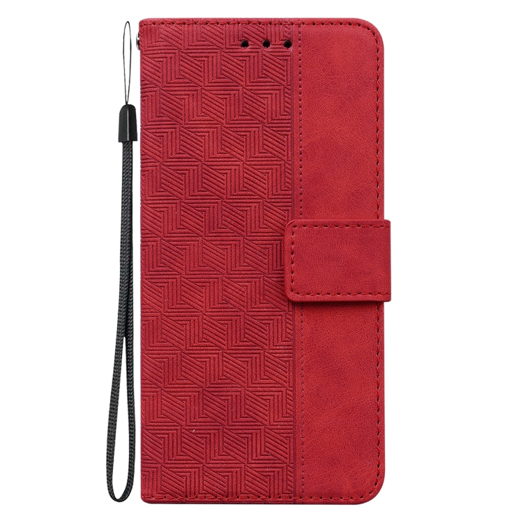 For Google Pixel 9 Geometric Embossed Leather Phone Case(Red)