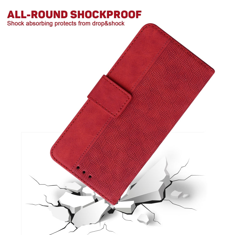 For Google Pixel 9 Geometric Embossed Leather Phone Case(Red)
