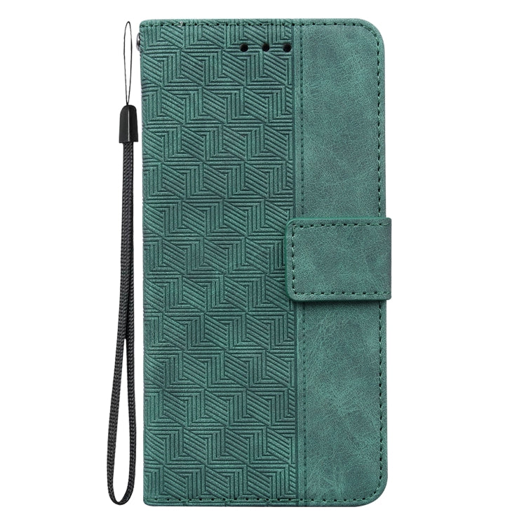 For Google Pixel 9 Pro 5G Geometric Embossed Leather Phone Case(Green)