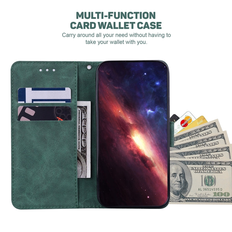 For Google Pixel 9 Pro 5G Geometric Embossed Leather Phone Case(Green)