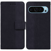 For Google Pixel 9 Pro 5G Geometric Embossed Leather Phone Case(Black)