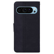 For Google Pixel 9 Pro 5G Geometric Embossed Leather Phone Case(Black)