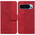 For Google Pixel 9 Pro 5G Geometric Embossed Leather Phone Case(Red) - Google Cases by PMC TechLife | Online Shopping South Africa | PMC TechLife | Buy Now Pay Later Mobicred