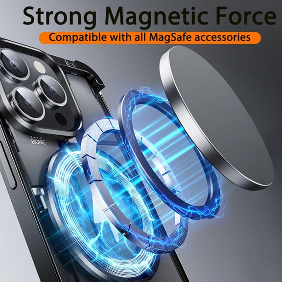 For iPhone 13 Pro Max MagSafe Magnetic Frameless Holder Phone Case(Black)