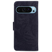 For Google Pixel 9 Tiger Embossing Pattern Flip Leather Phone Case(Black)
