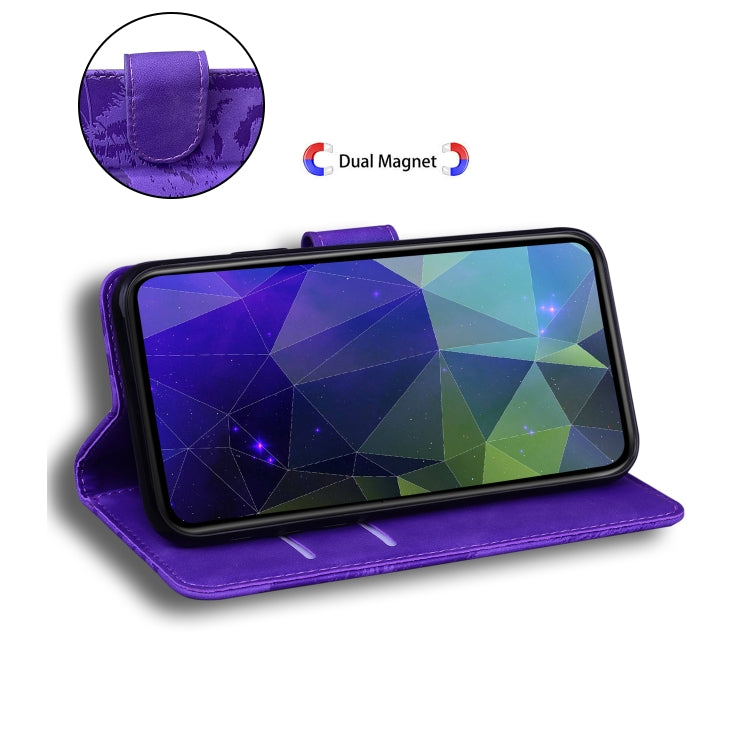 For Google Pixel 9 Tiger Embossing Pattern Flip Leather Phone Case(Purple)