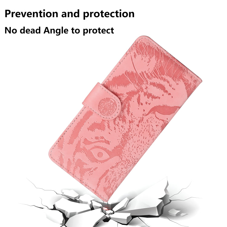 For Google Pixel 9 Tiger Embossing Pattern Flip Leather Phone Case(Pink)