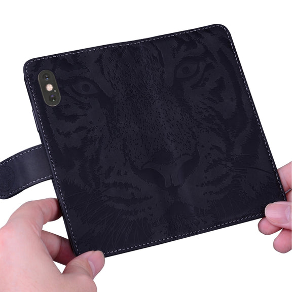 For Google Pixel 9 Pro 5G Tiger Embossing Pattern Flip Leather Phone Case(Black)