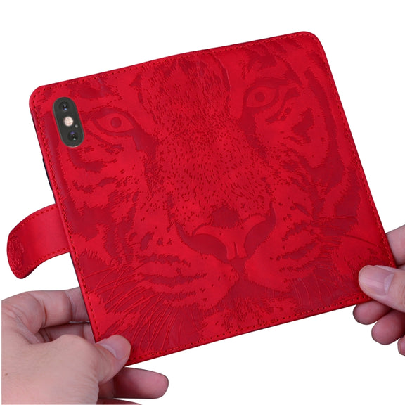 For Google Pixel 9 Pro 5G Tiger Embossing Pattern Flip Leather Phone Case(Red)