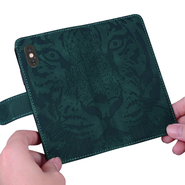 For Google Pixel 9 Pro 5G Tiger Embossing Pattern Flip Leather Phone Case(Green)