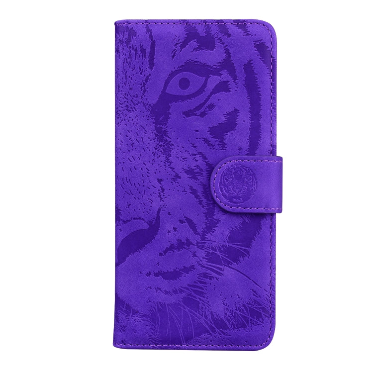 For Google Pixel 9 Pro 5G Tiger Embossing Pattern Flip Leather Phone Case(Purple)
