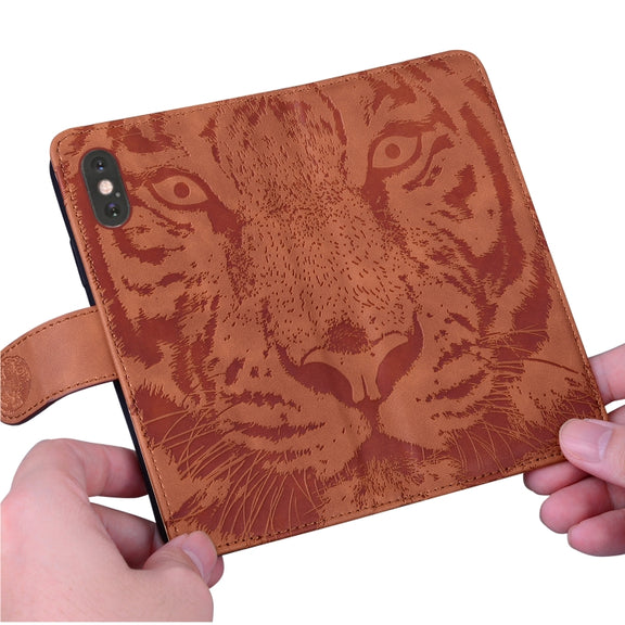For Google Pixel 9 Pro 5G Tiger Embossing Pattern Flip Leather Phone Case(Brown)