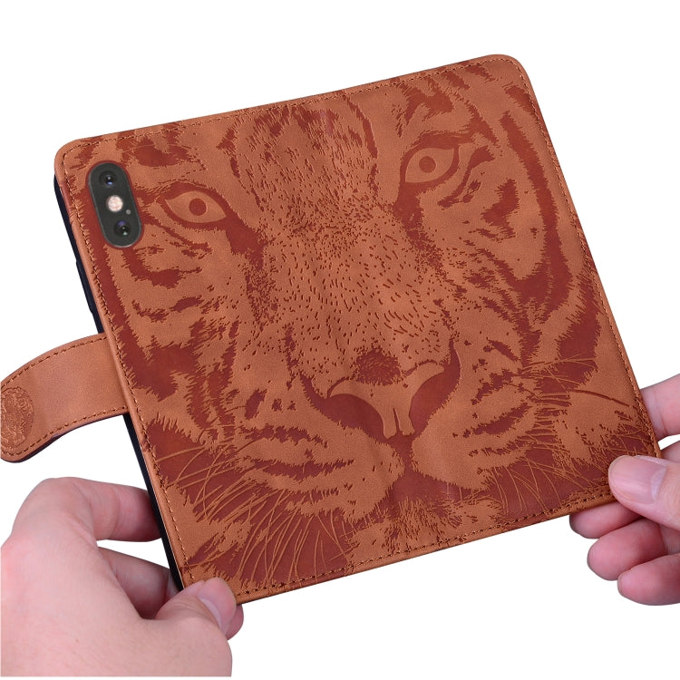 For Google Pixel 9 Pro 5G Tiger Embossing Pattern Flip Leather Phone Case(Brown)