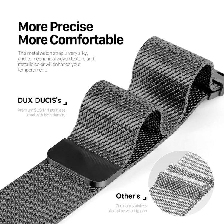 For Apple Watch 42mm DUX DUCIS Milanese Pro Series Stainless Steel Watch Band(Black)