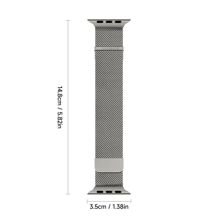 For Apple Watch 42mm DUX DUCIS Milanese Pro Series Stainless Steel Watch Band(Graphite)