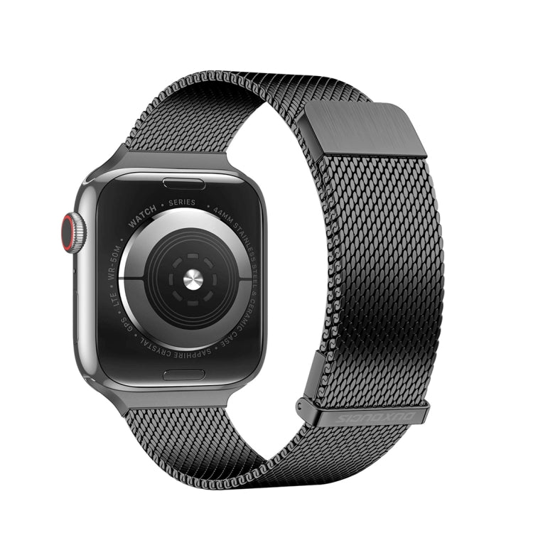 For Apple Watch 38mm DUX DUCIS Milanese Pro Series Stainless Steel Watch Band(Black)