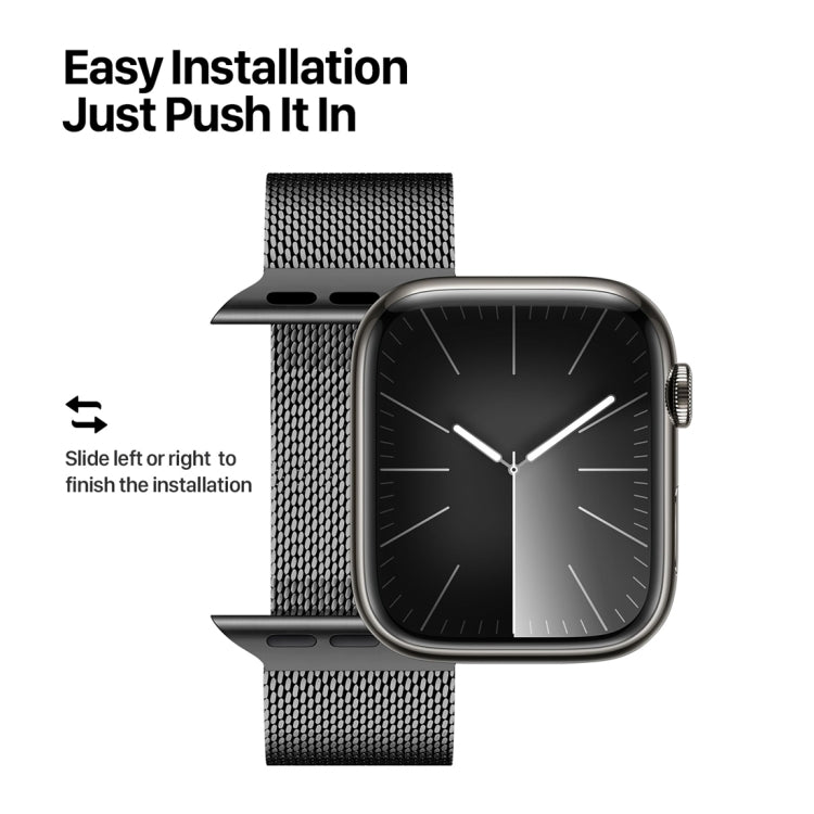 For Apple Watch 38mm DUX DUCIS Milanese Pro Series Stainless Steel Watch Band(Black)