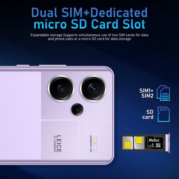 Note13 Pro+ / RF7, 2GB+16GB, 6.49 inch Face Identification Android 5.0 MTK6582 Quad Core, Network: 3G, Dual SIM(Purple)