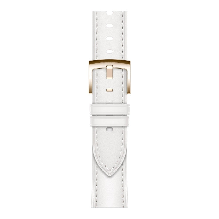 For Huawei Watch  GT 4 18mm Genuine Leather Watch Band(White)