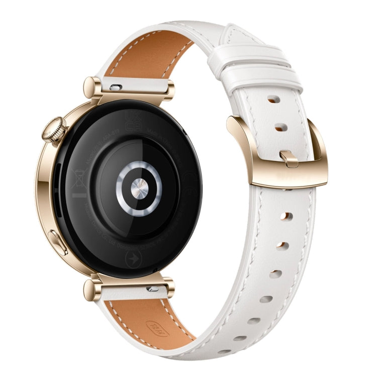 For Huawei Watch  GT 4 18mm Genuine Leather Watch Band(White)