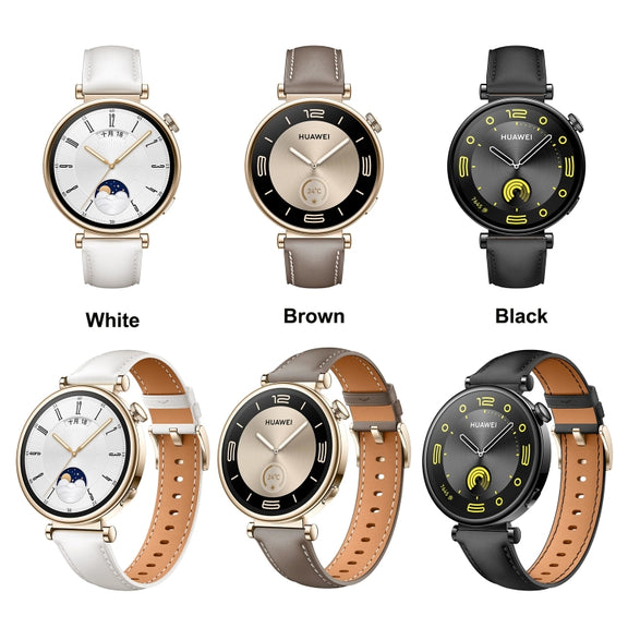 For Huawei Watch  GT 4 18mm Genuine Leather Watch Band(White)