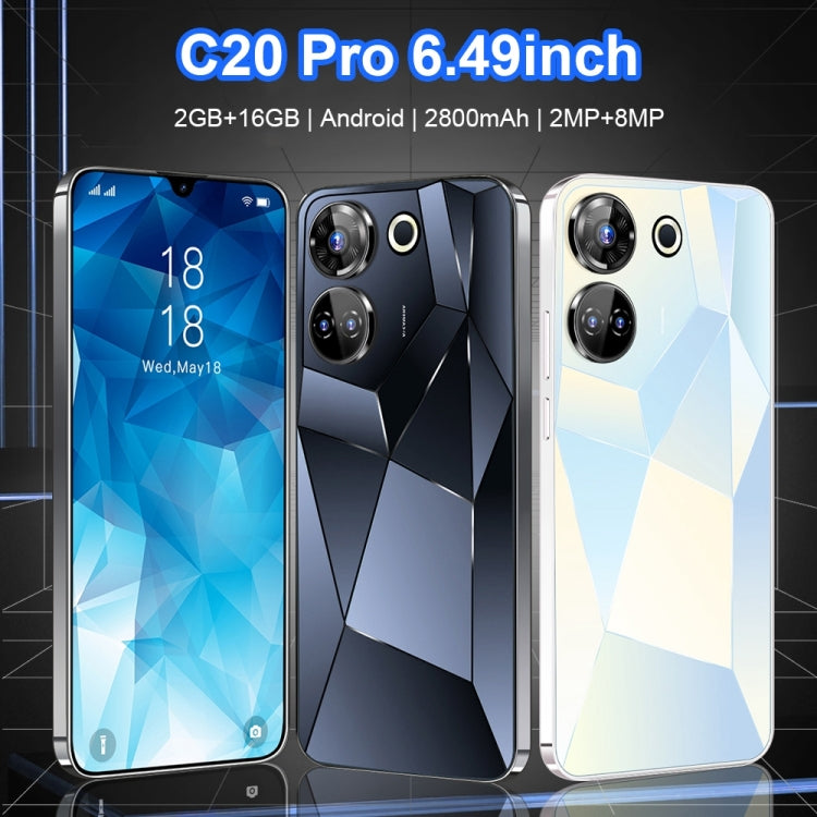 C20 Pro / X19, 2GB+16GB, 6.49 inch Face Identification Android 8.1 MTK6580A Quad Core, Network: 3G, Dual SIM(White)