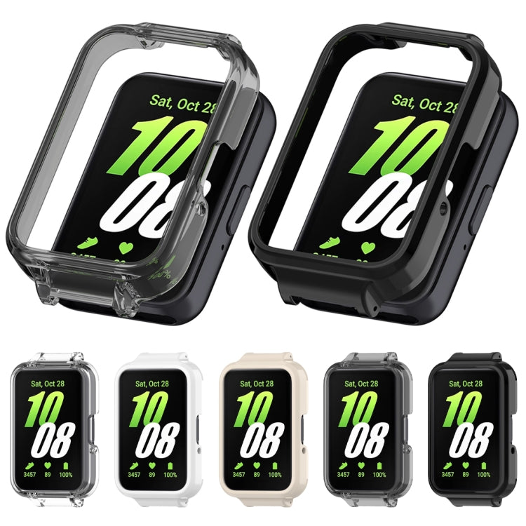 For Samsung Galaxy Fit 3 12mm Half Coverage Hollowed PC Watch Protective Case(Black)