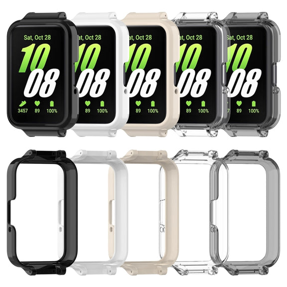 For Samsung Galaxy Fit 3 12mm Half Coverage Hollowed PC Watch Protective Case(Transparent Black)