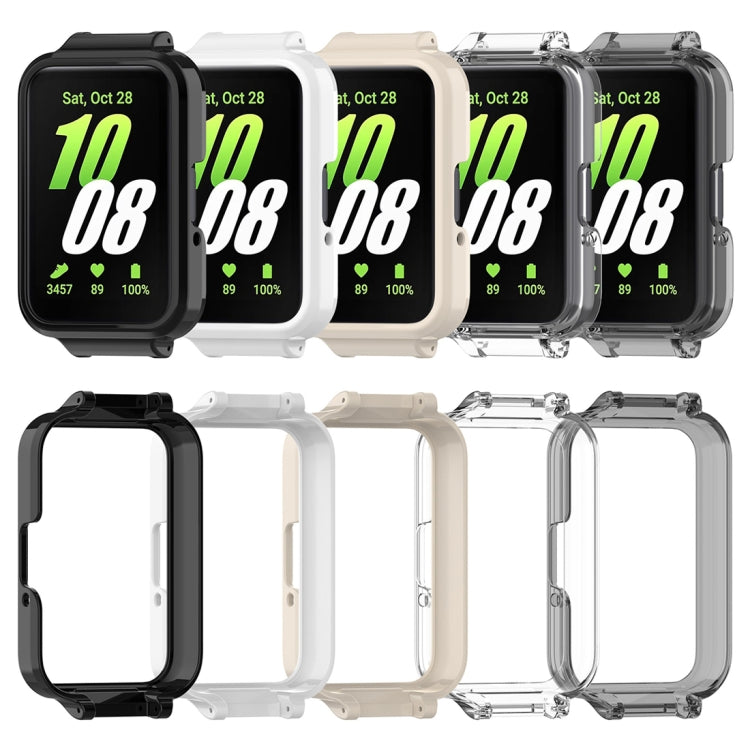 For Samsung Galaxy Fit 3 12mm Half Coverage Hollowed PC Watch Protective Case(Transparent Black)