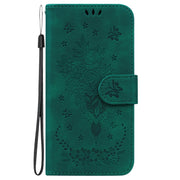 For Google Pixel 9 Pro Butterfly Rose Embossed Leather Phone Case(Green)