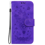 For Google Pixel 9 Butterfly Rose Embossed Leather Phone Case(Purple)