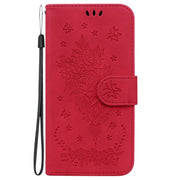 For Google Pixel 9 Butterfly Rose Embossed Leather Phone Case(Red)